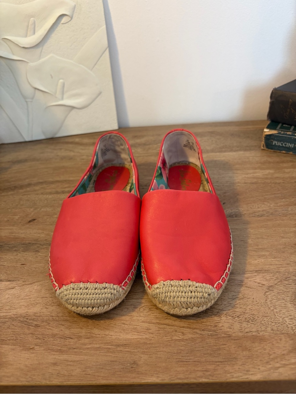 Sam Edelman Lynni Coral Leather Espadrille Flats | Size 7.5